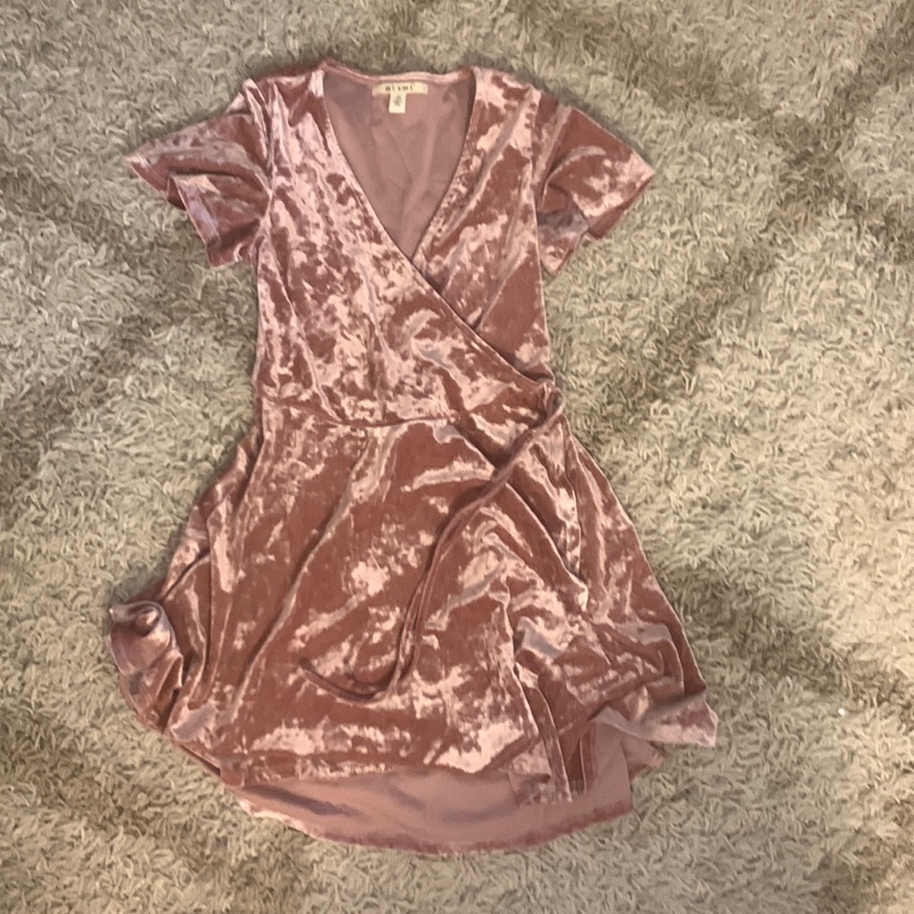 Pink velvet dress